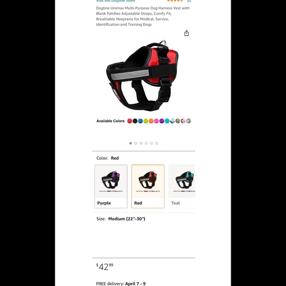 DogLine S dog harness - black & red and reflective - Picture 11 of 11